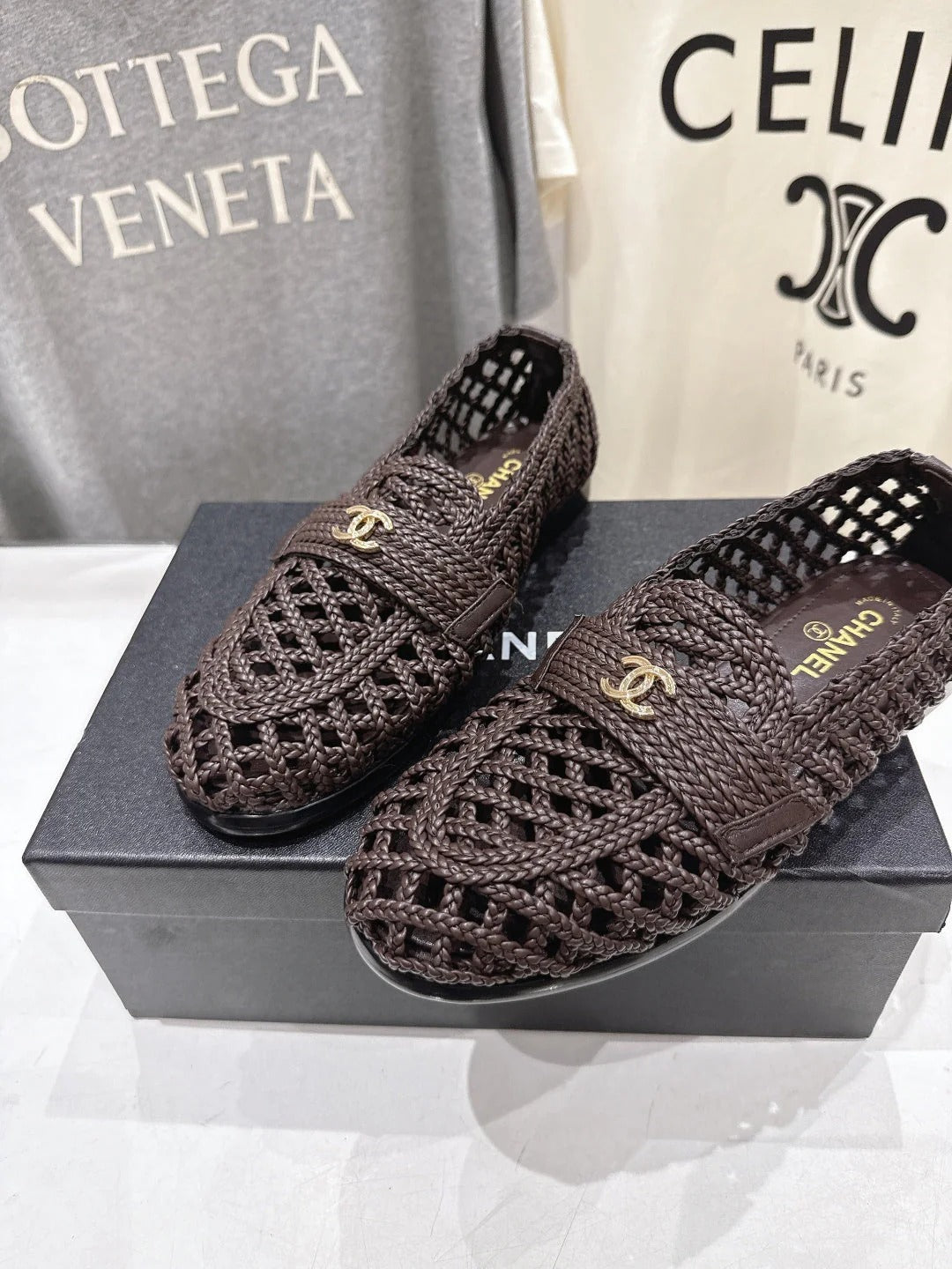 Channel 2026 Hand-Woven Loafers Chocolate Calfskin 896474