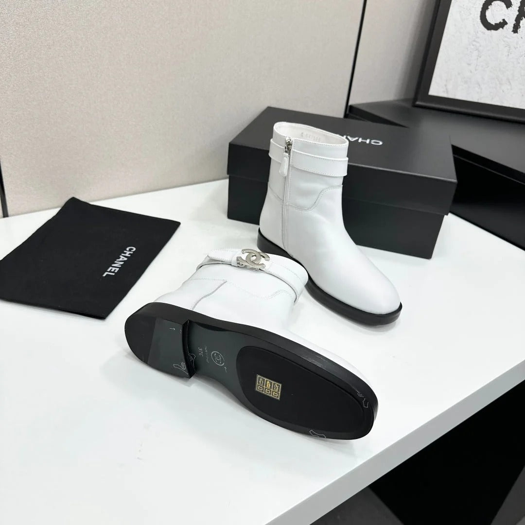Chanel 2026 CC Logo Belted Boots Cowhide 985942