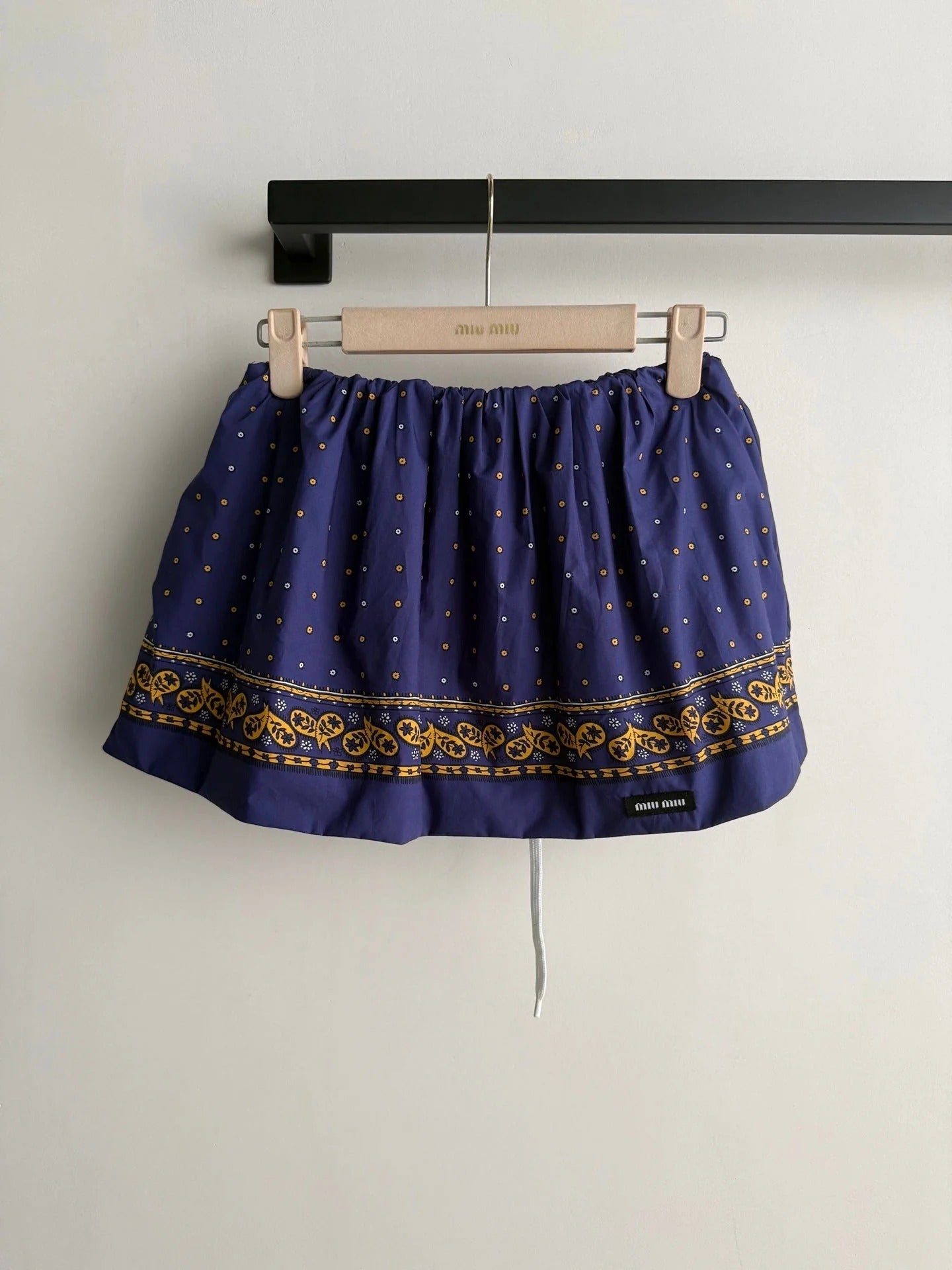 MiuMiu 2026 Strapless Top And Skirt Navy Cotton 641183