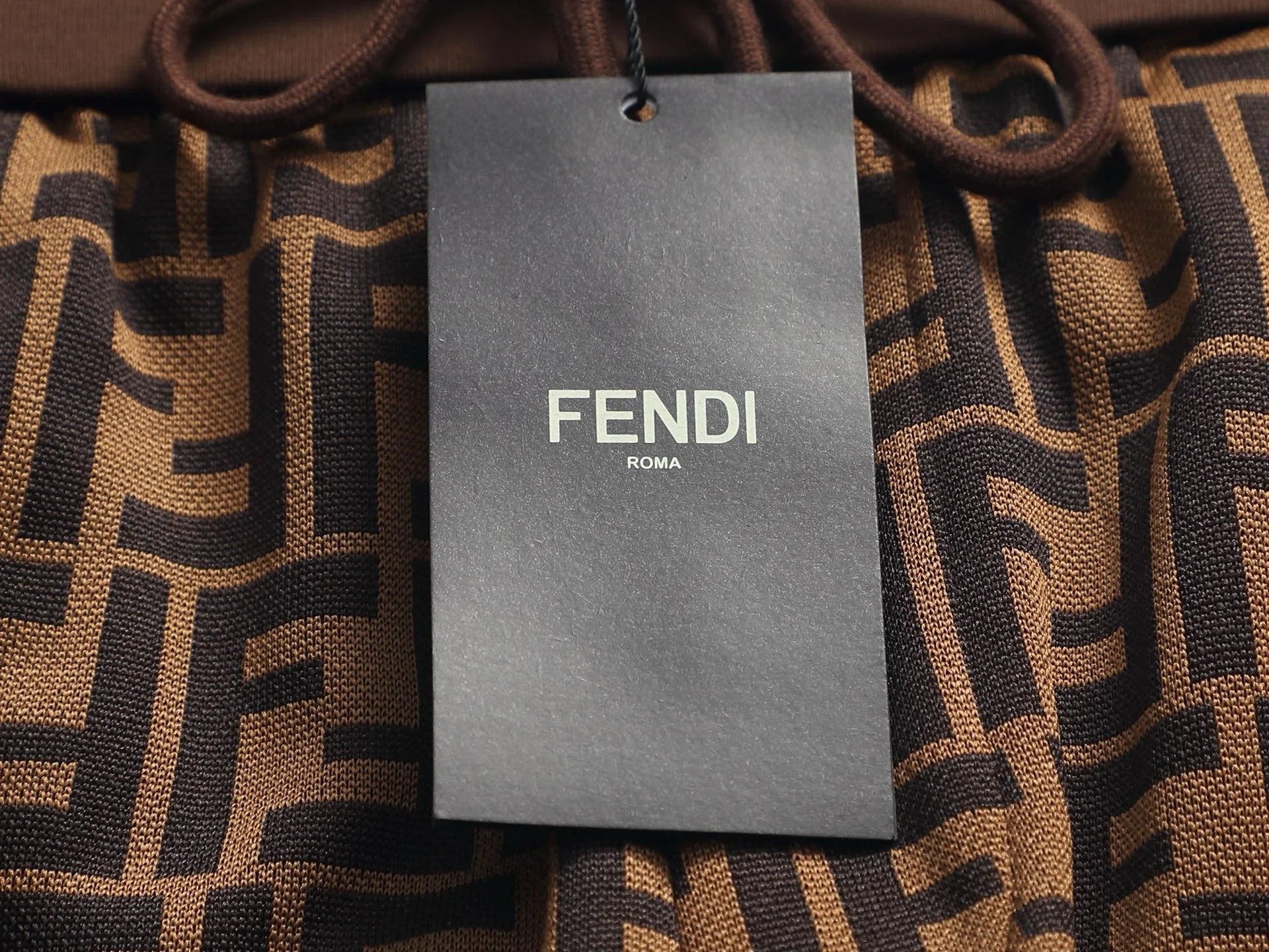 Fendi 2026 Men's Shorts Black Brown Monogram Cotton Blend 829767