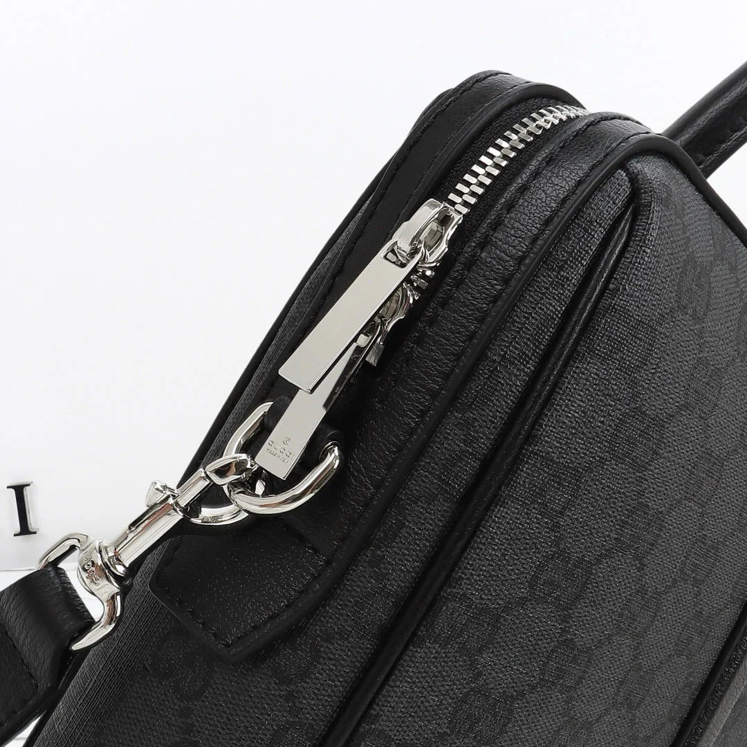 Gucci 2026 Mega Web Trademark Briefcase 38cm Canvas Leather