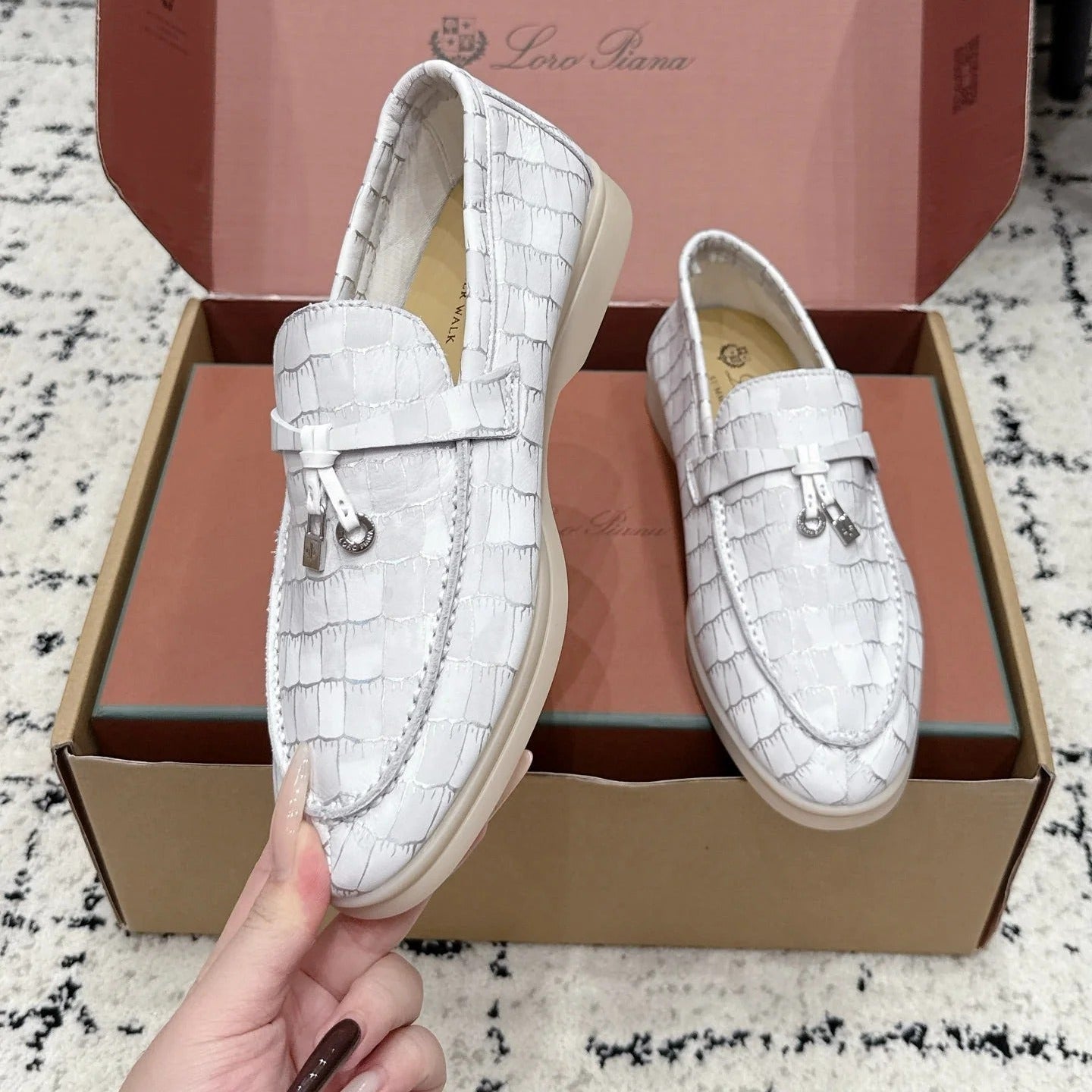 Loro Piana 2026 Crocodile Embossed Loafer Cowhide 923388