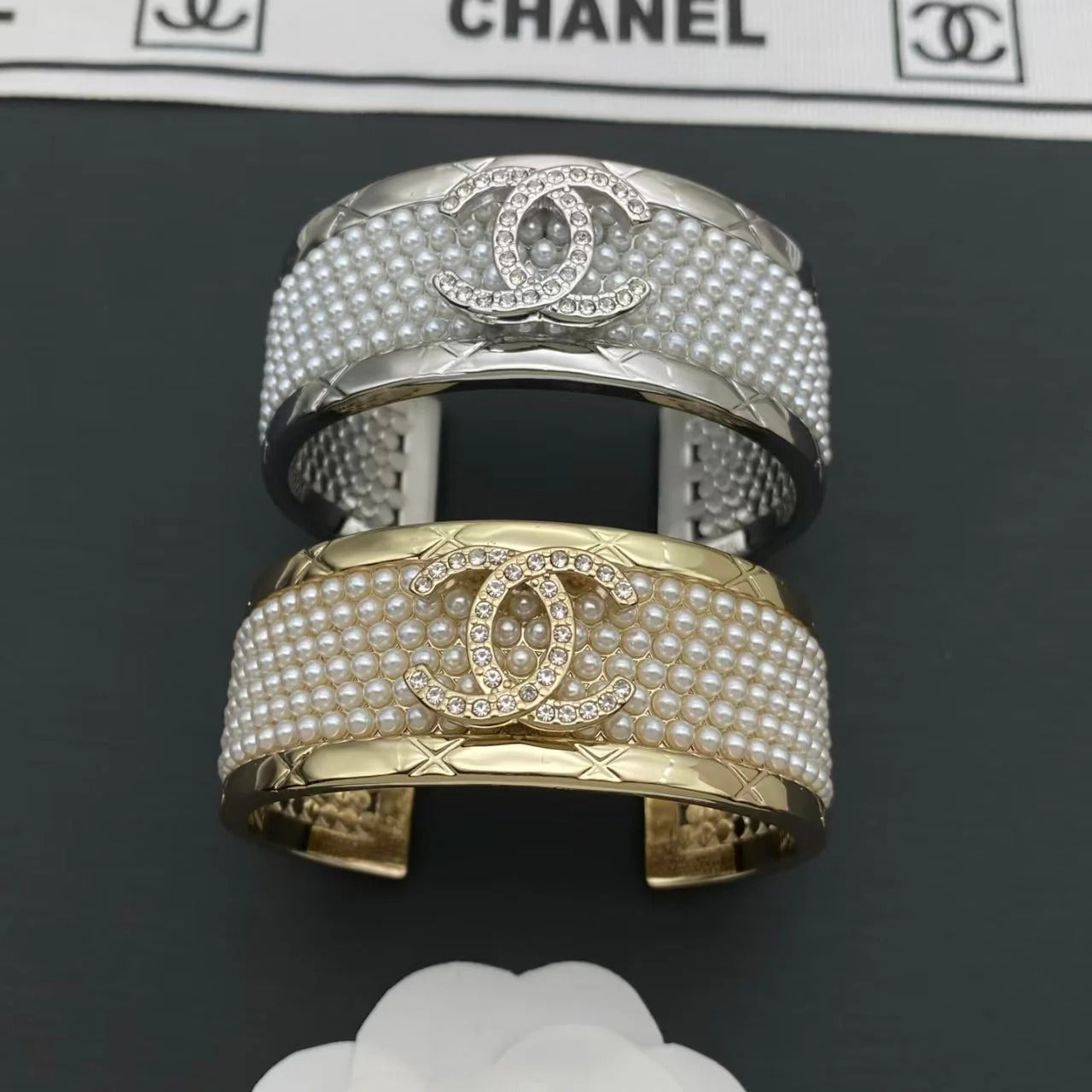 Chanel Pearl & CC Logo Bracelet