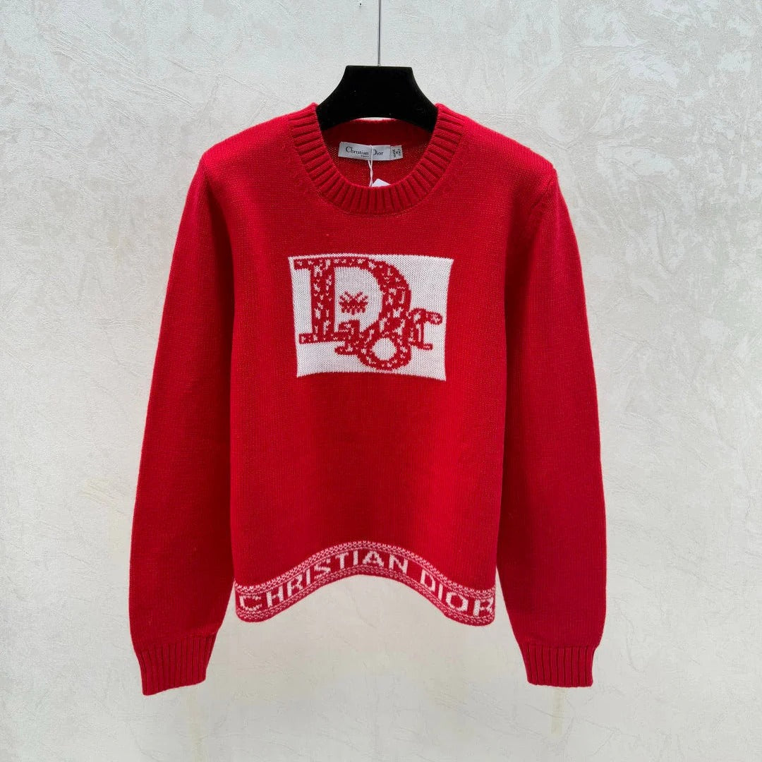 DIOR 25S LONG-SLEEVE KNIT CREWNECK SWEATER 641