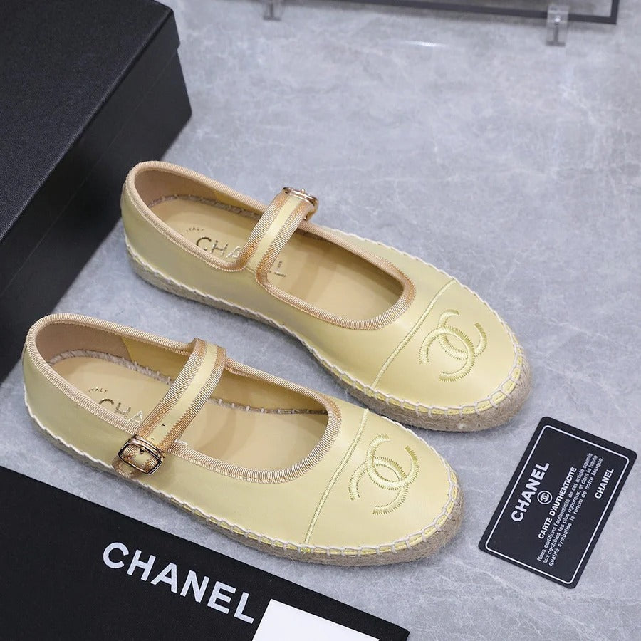 Chanel 2026 Mary Jane Shoes Beige Sheepskin 758384