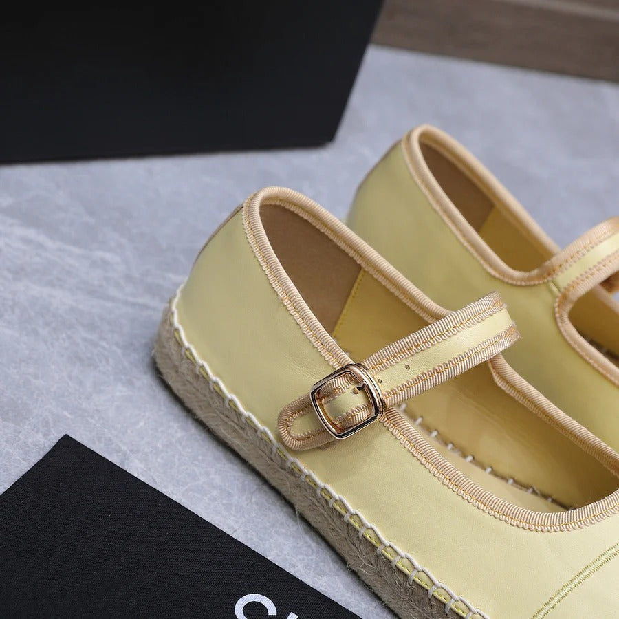 Chanel 2026 Mary Jane Shoes Beige Sheepskin 758384