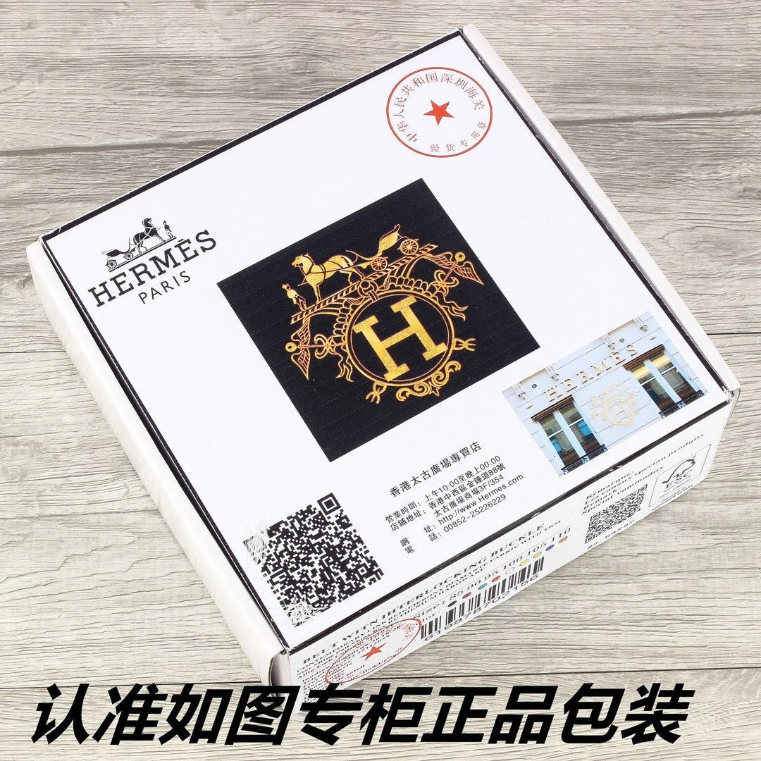 HM Original Belt 38mm Black Crocodile Pattern Gold Buckle 620264