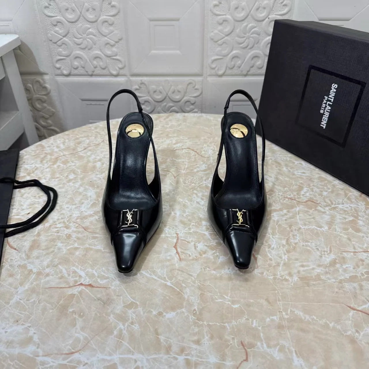 YSL 2026 Babylone Slingback 90mm Sheepskin
