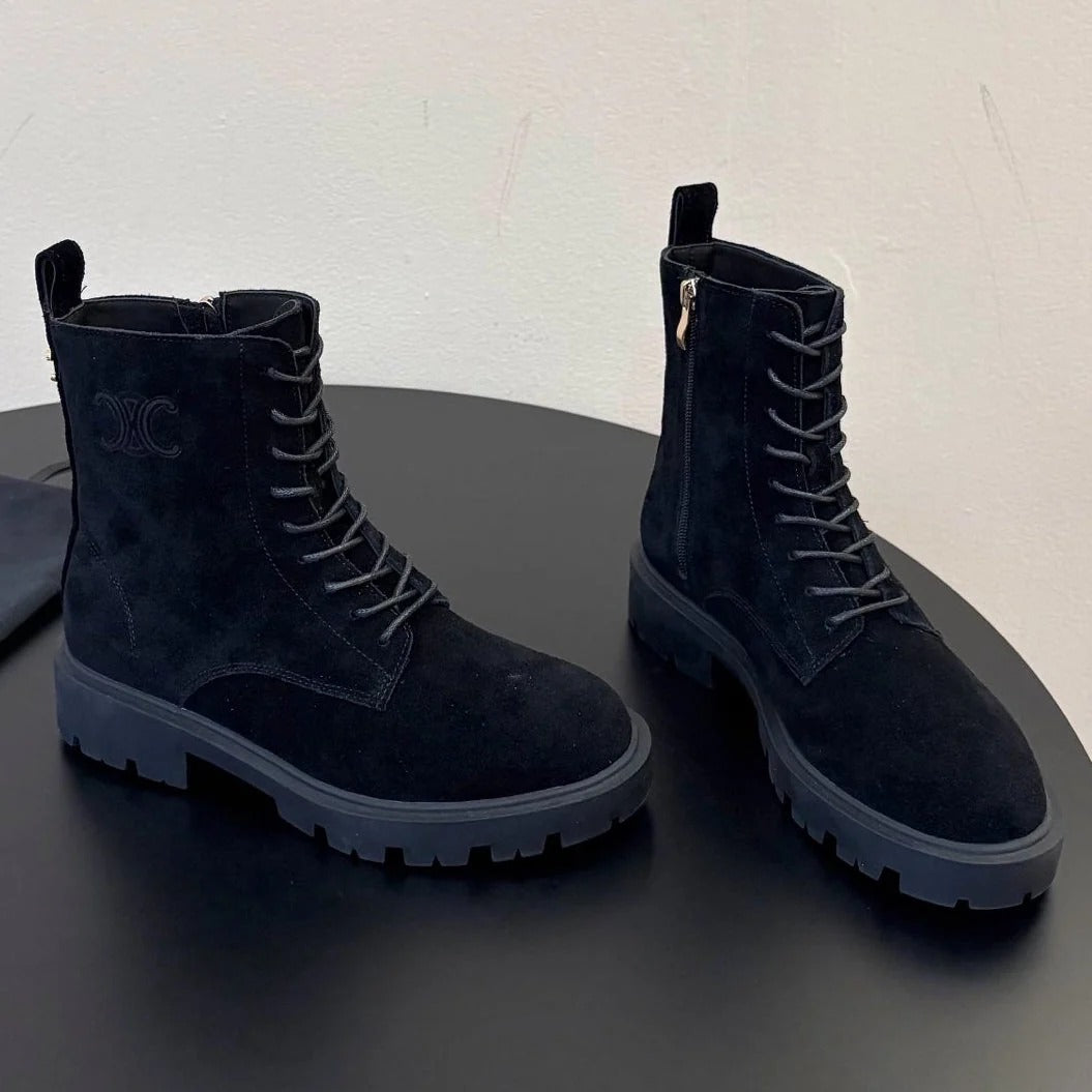 Celine 2026 Arc De Triomphe Platform Boots Suede Leather 104888