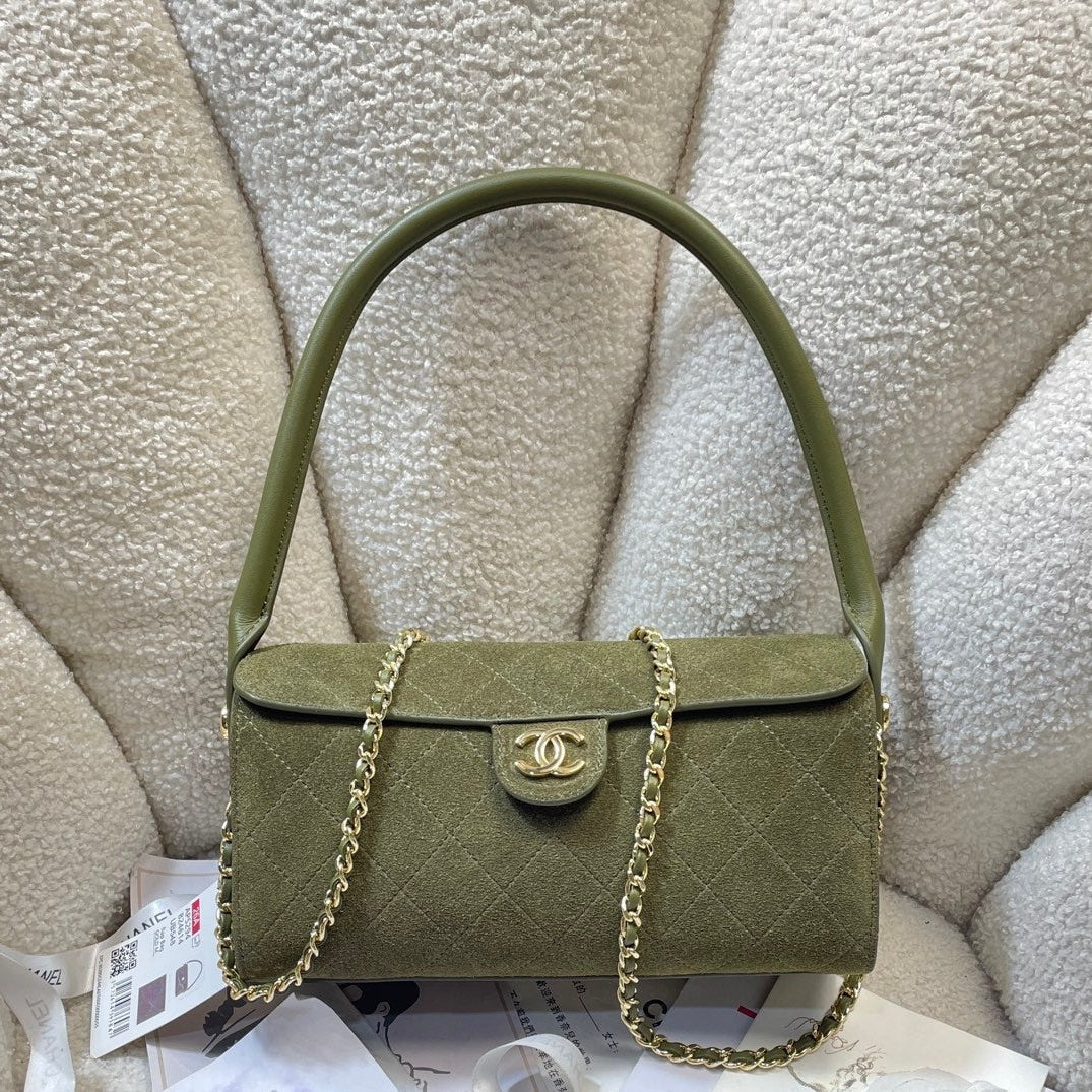 Chane 2026 Clutch With Chain 23cm Suede Leather 378585
