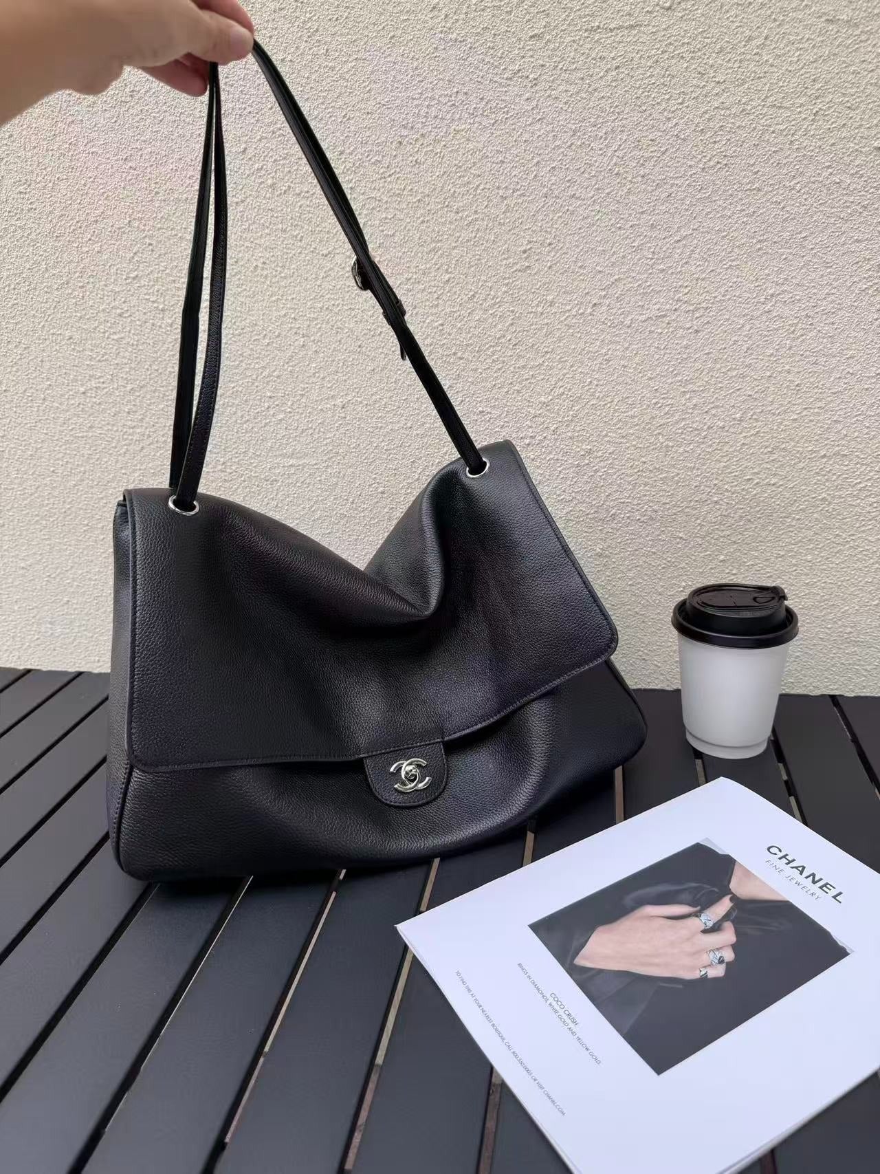 Chanel 2026 Maxi Flap Bag 38.5cm Black Calfskin