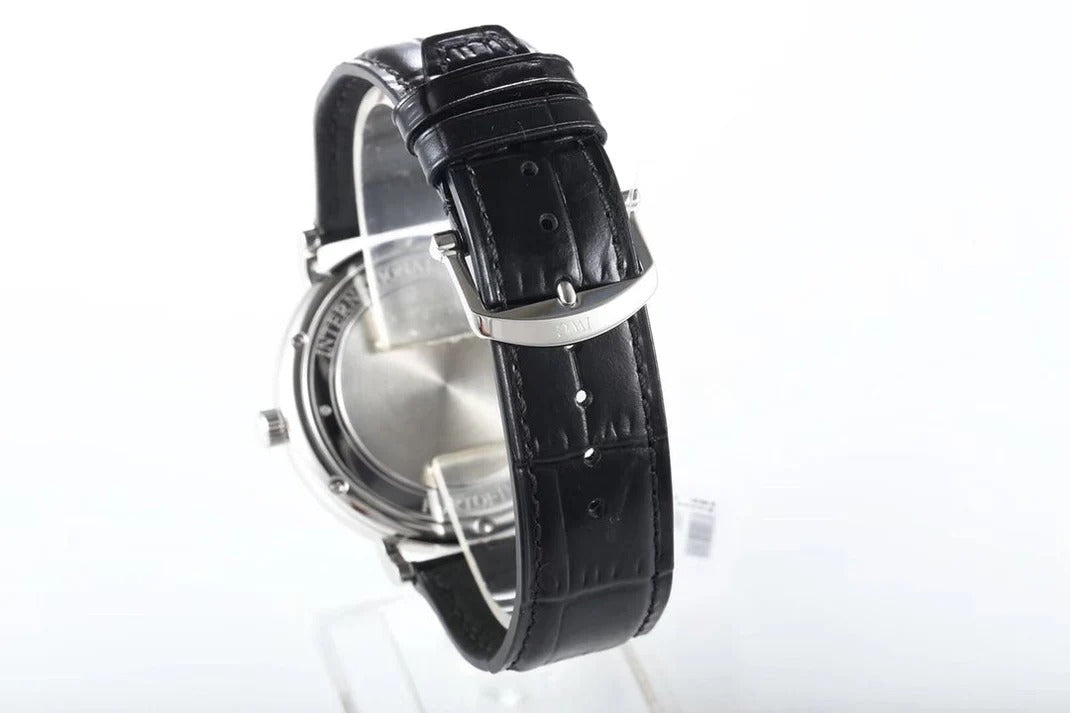 IWC Portofino 40mm White Dial Blue Numerals Black Leather