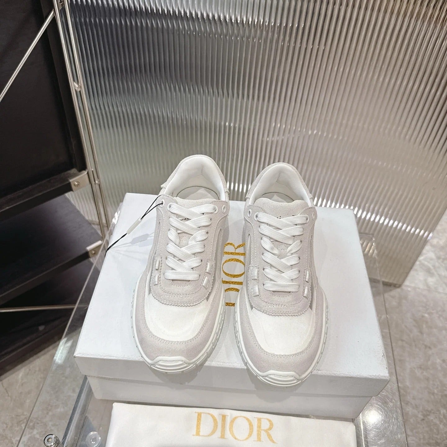 CD 26s Sneakers Beige White Suede Cowhide 683907