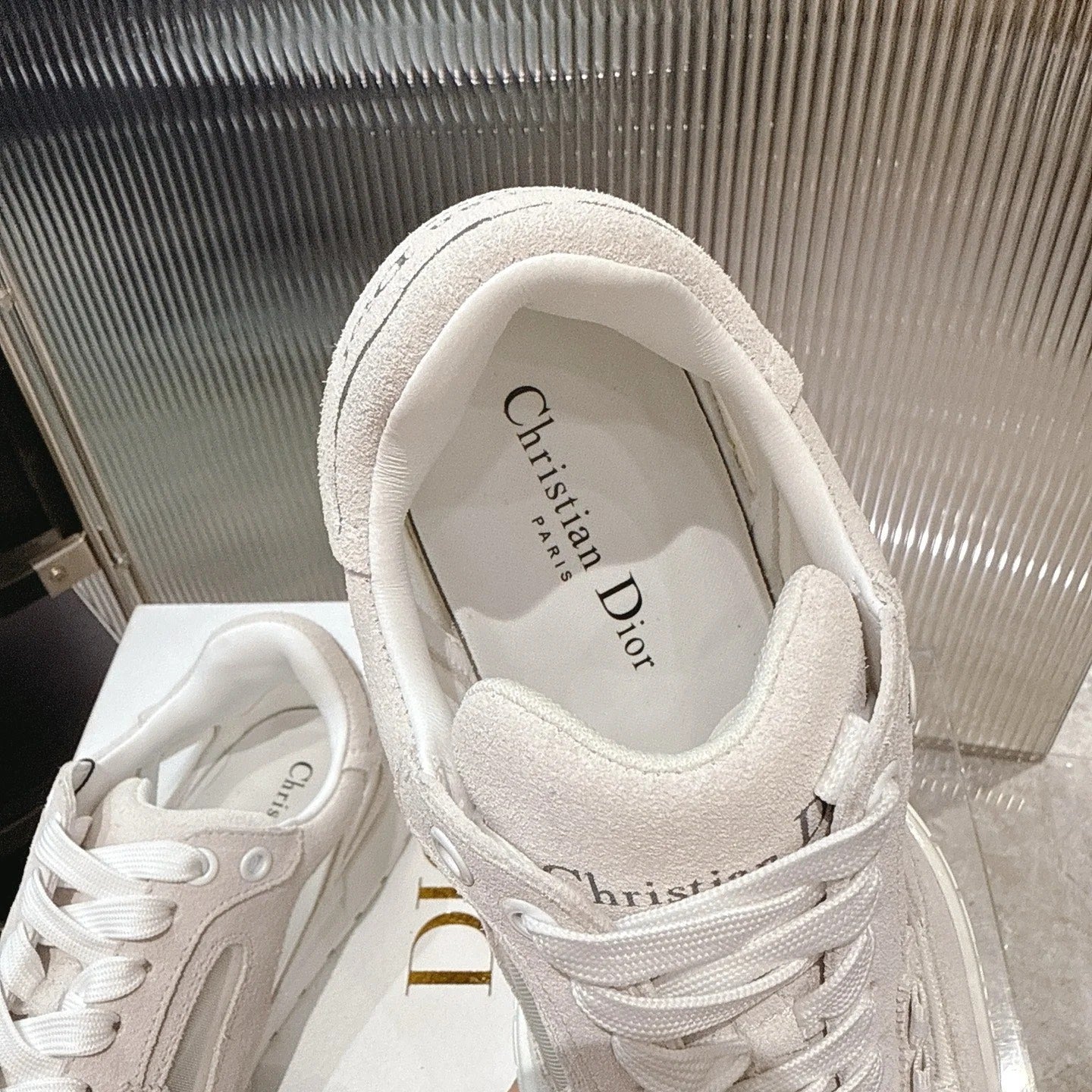 CD 26s Sneakers Beige White Suede Cowhide 683907