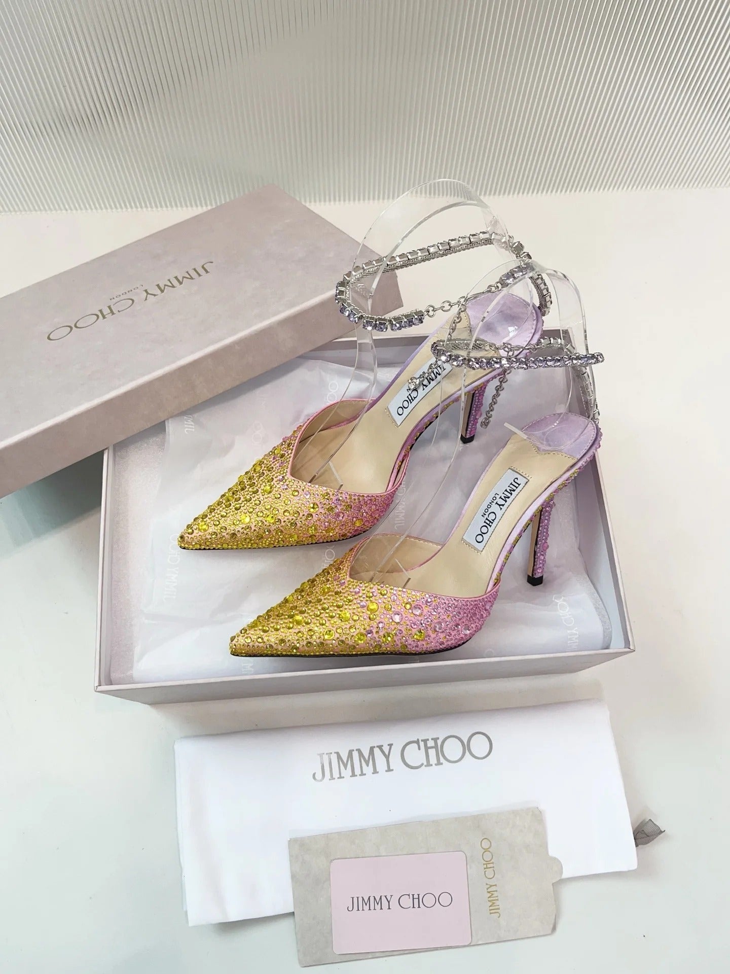 Jimmy Choo 2026 Saeda 100 Embellished Pump Yellow Purple Pink Leather