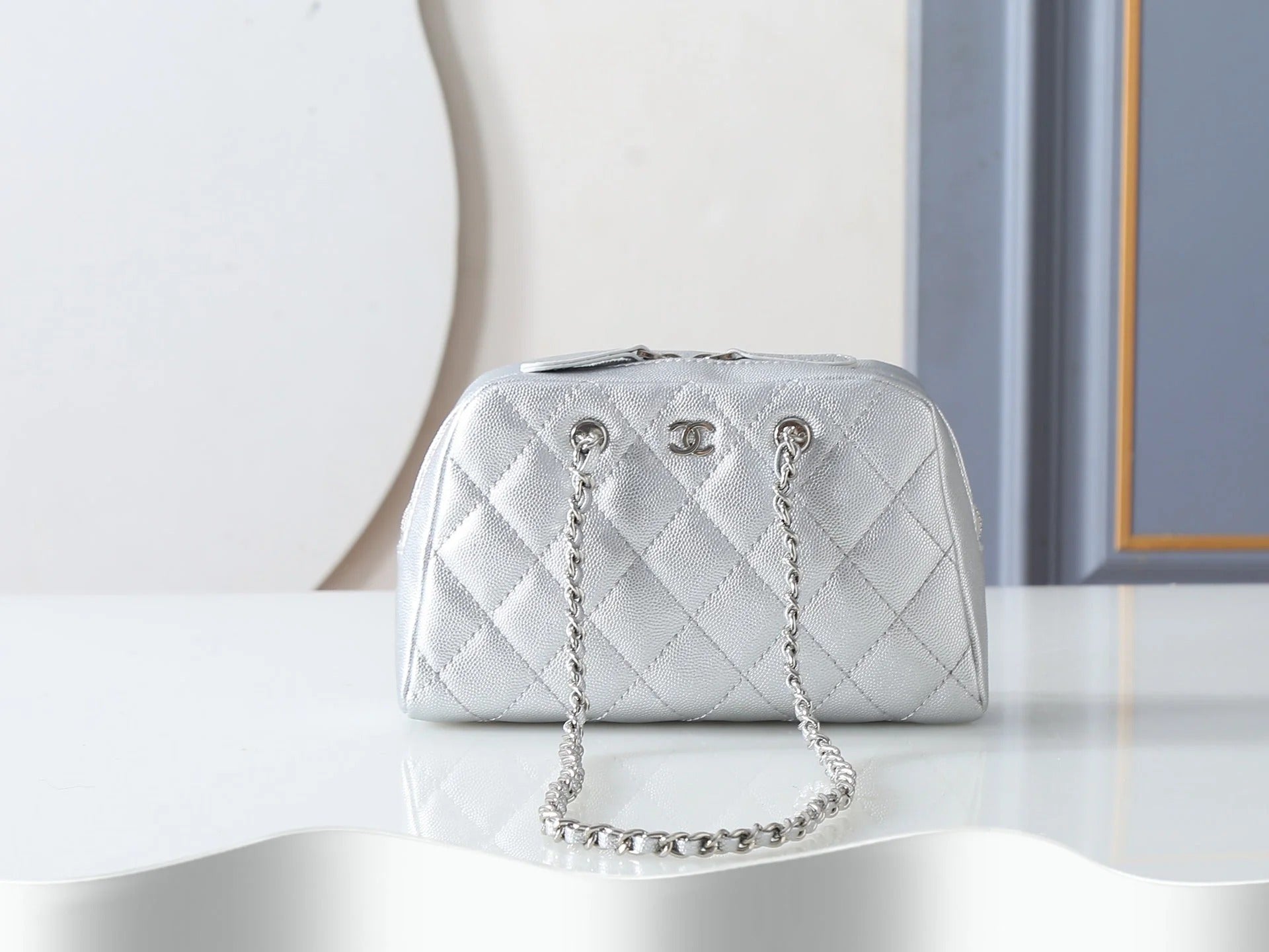 Chanel 2026 Mini Bowling Bag 19.5cm Embossed Calfskin