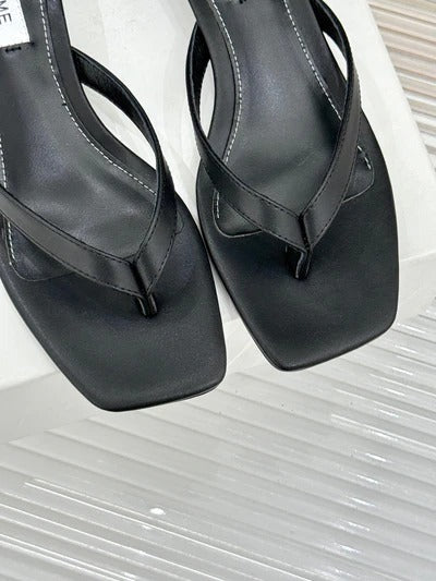 Toteme Thong Sandal Black Leather