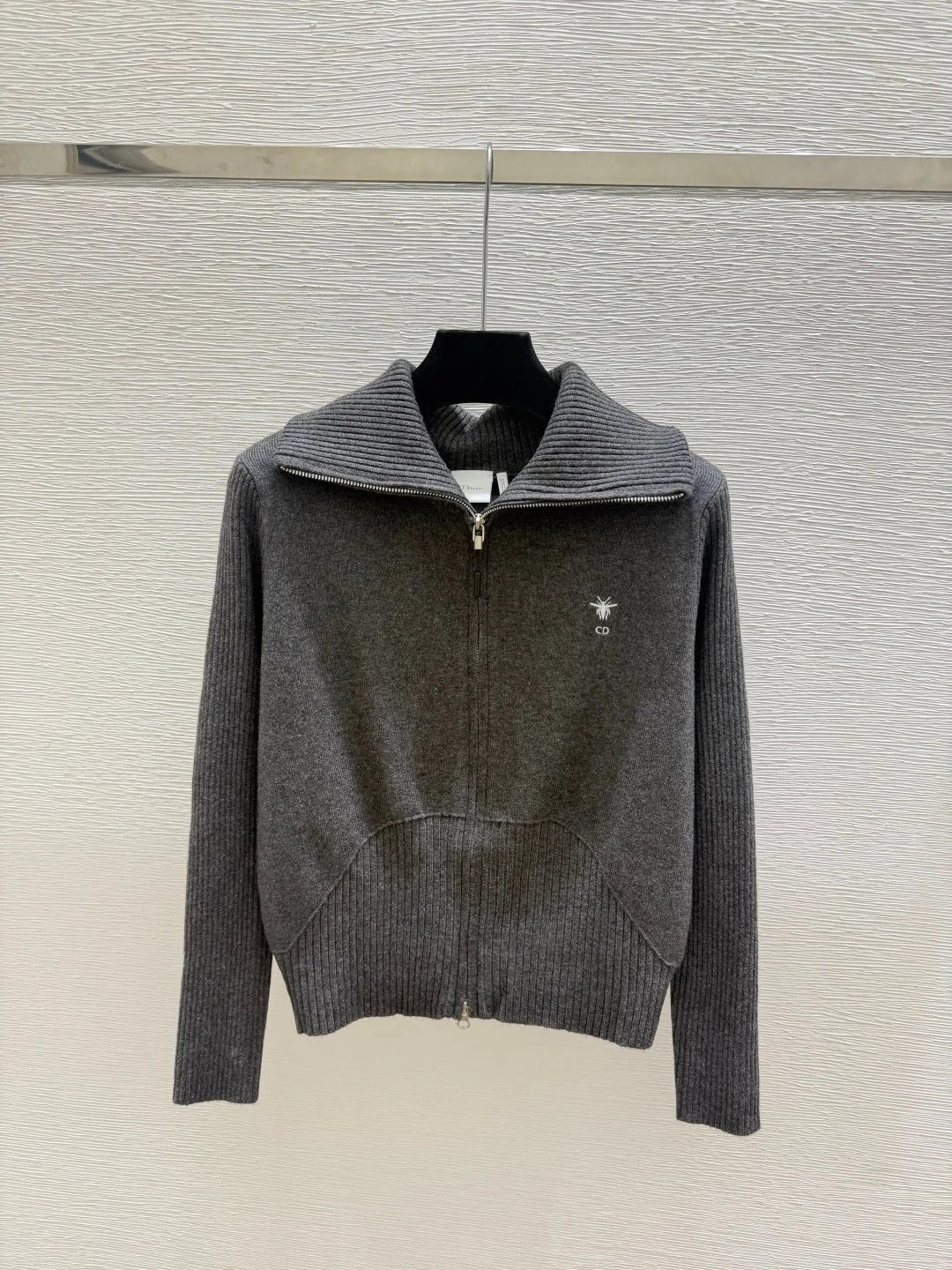 Dior 2026 Cardigan Cream And Gray Wool 913542