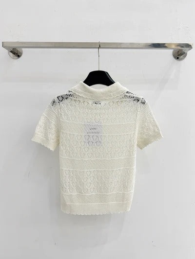 Chanel 2026 Openwork Knit Sweater Cotton 359798