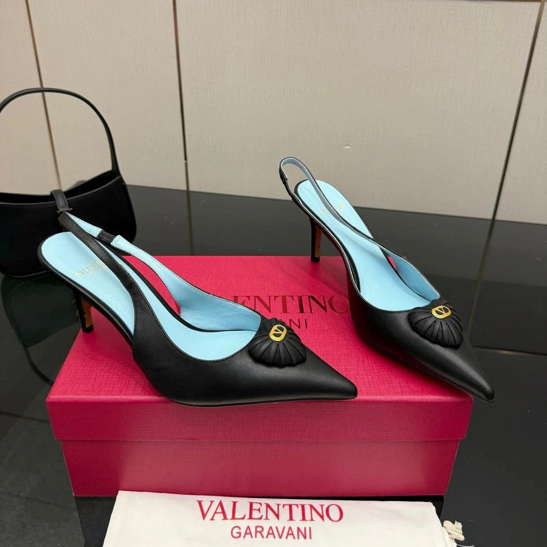VT 26s Heart-Shaped Slingback 80 Blue Sheepskin