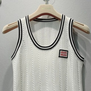 Miu 26s Vest White Wool 406231