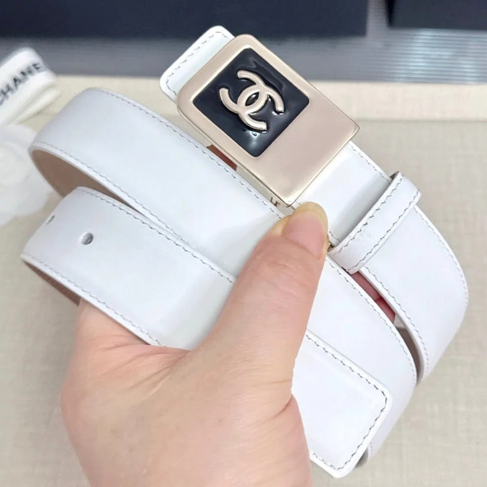Chanel 2026 Square CC Buckle Belt 30mm Cowhide 209873