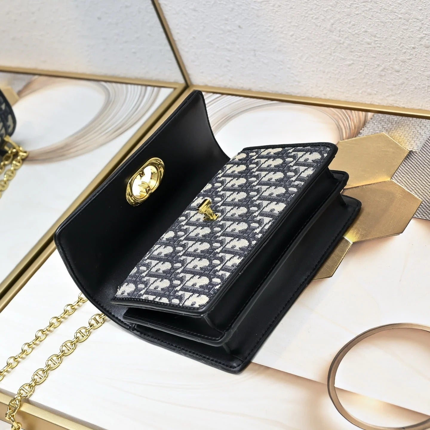 Dior 2026 Miss Caro Mini Bag 18cm Fabric Leather