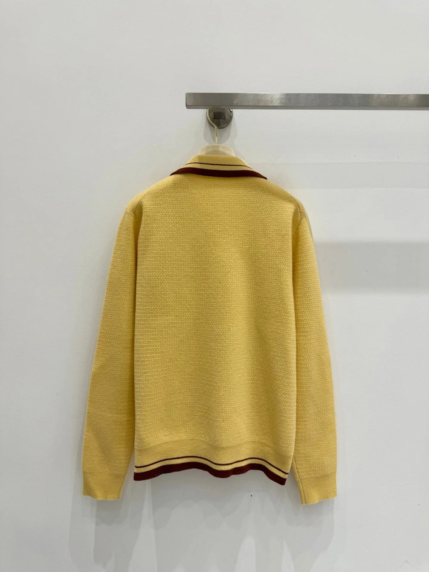 Miumiu 2026 Long-sleeved Shirt With Lapel Collar Yellow Cashmere 417644
