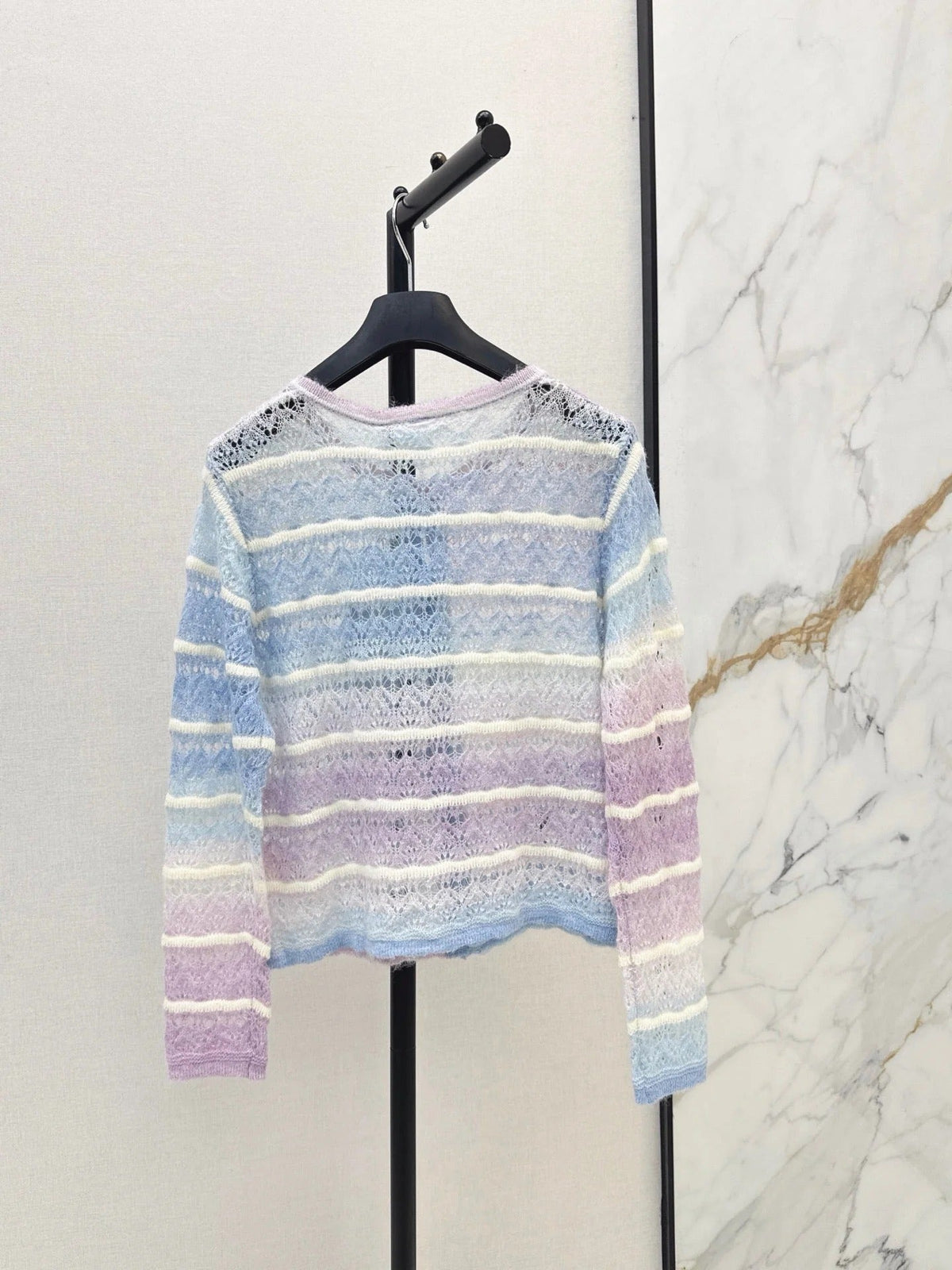 Dior 2026 Striped Crew Neck Knit Cardigan Wool 787445