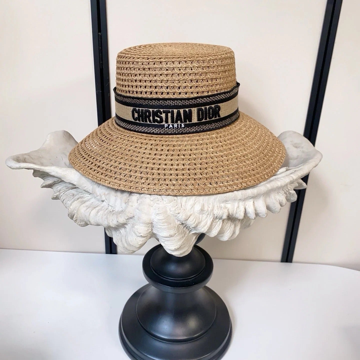 Dior Straw Hat With Embroidered Logo 212956