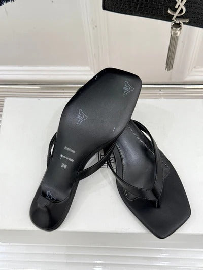 Toteme Thong Sandal Black Leather