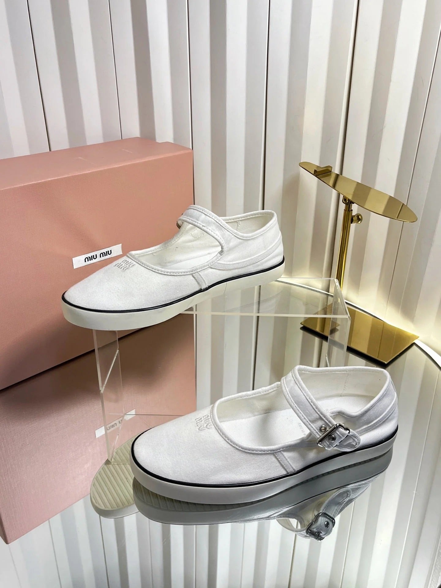 Miumiu 2026 Drill Ballet Flat Canvas 922964