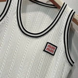 Miu 26s Vest White Wool 406231