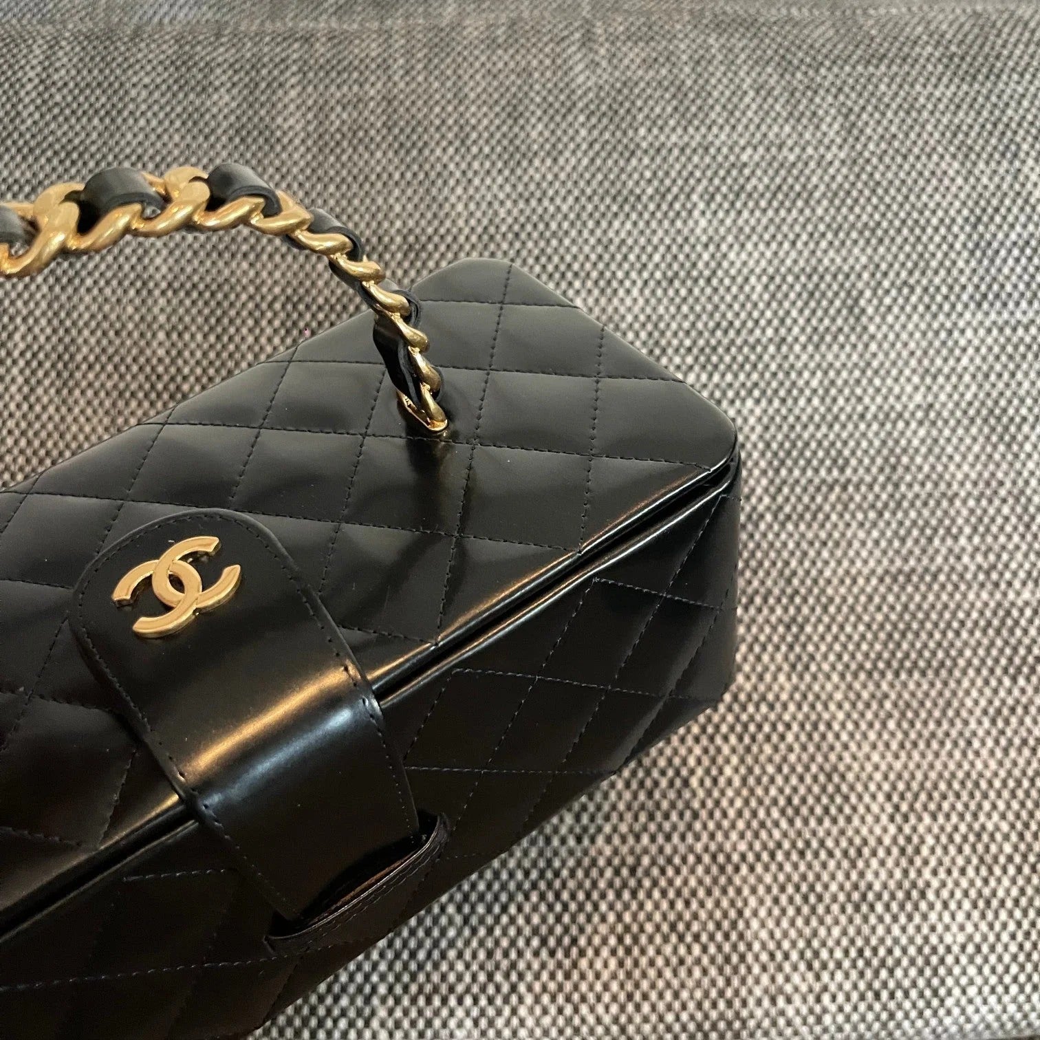 Chanel 2026 Vintage Large Rectangular Box Vanity Case 22cm Patent Calfskin