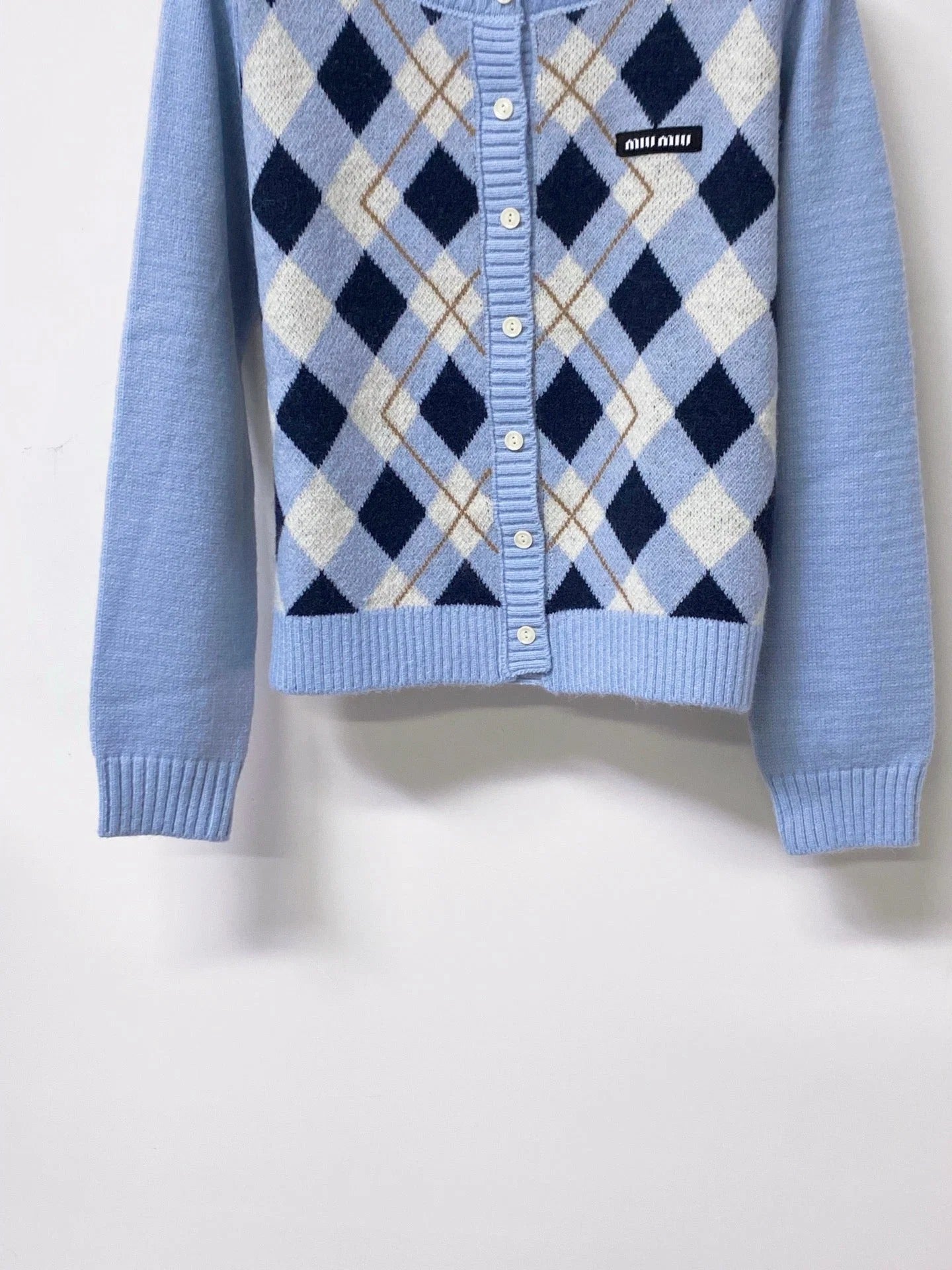 Miumiu 2026 Cardigan with Logo Embellishment Wool 836130
