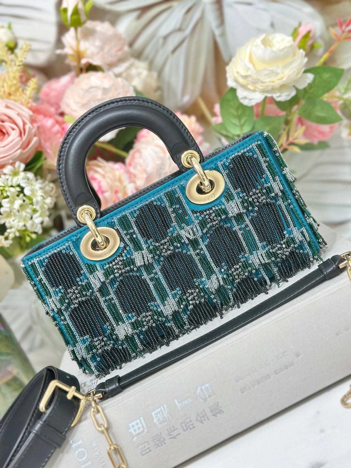 Dior 2026 Lady Dior Embroidered Bag 22cm Leather