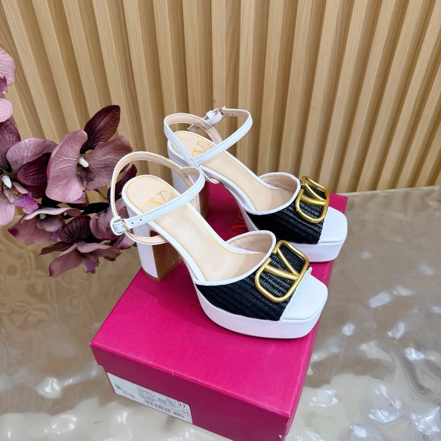VT 26s Platform Sandals 110 Woven Fabric Cowhide 702268