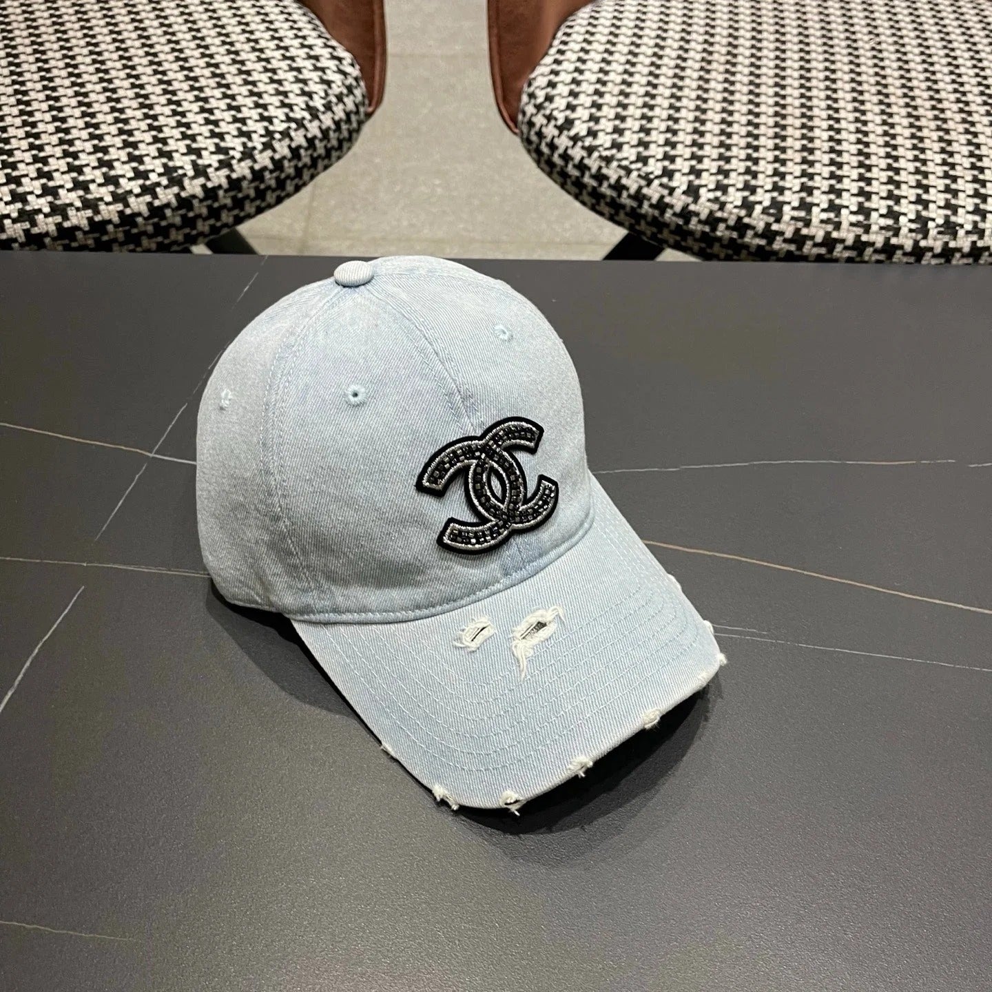 Chanel Denim Baseball Hat 211595