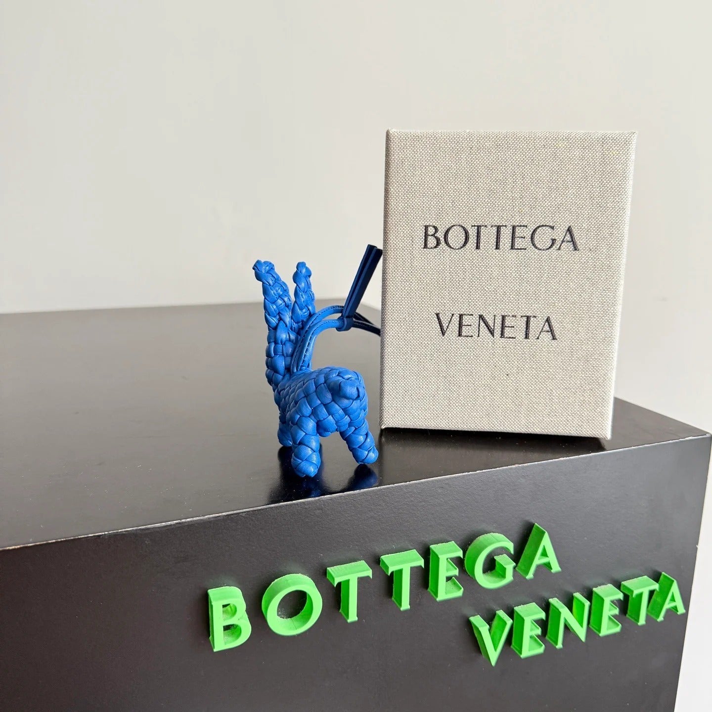 BV Rabbit Charm Blue Lambskin