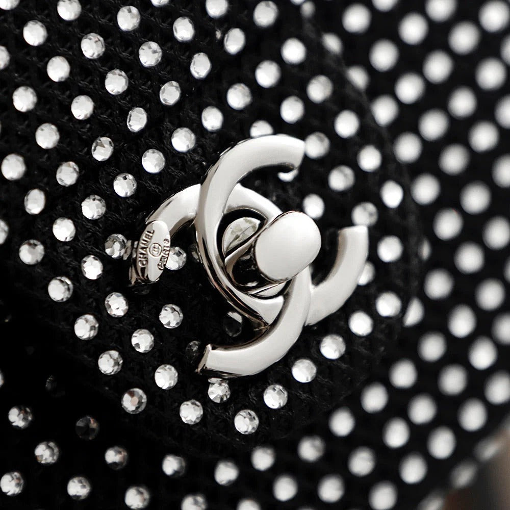 Chanel 2026 Classic Flap Bag 20cm With Sparkling Stones Leather