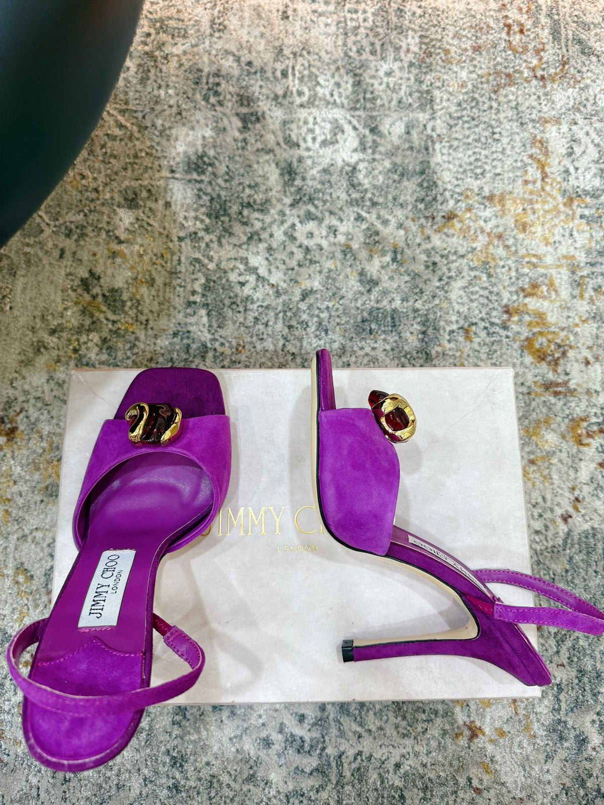 JC 26s Emani 100 Sandals 10cm Violet Orchid Suede