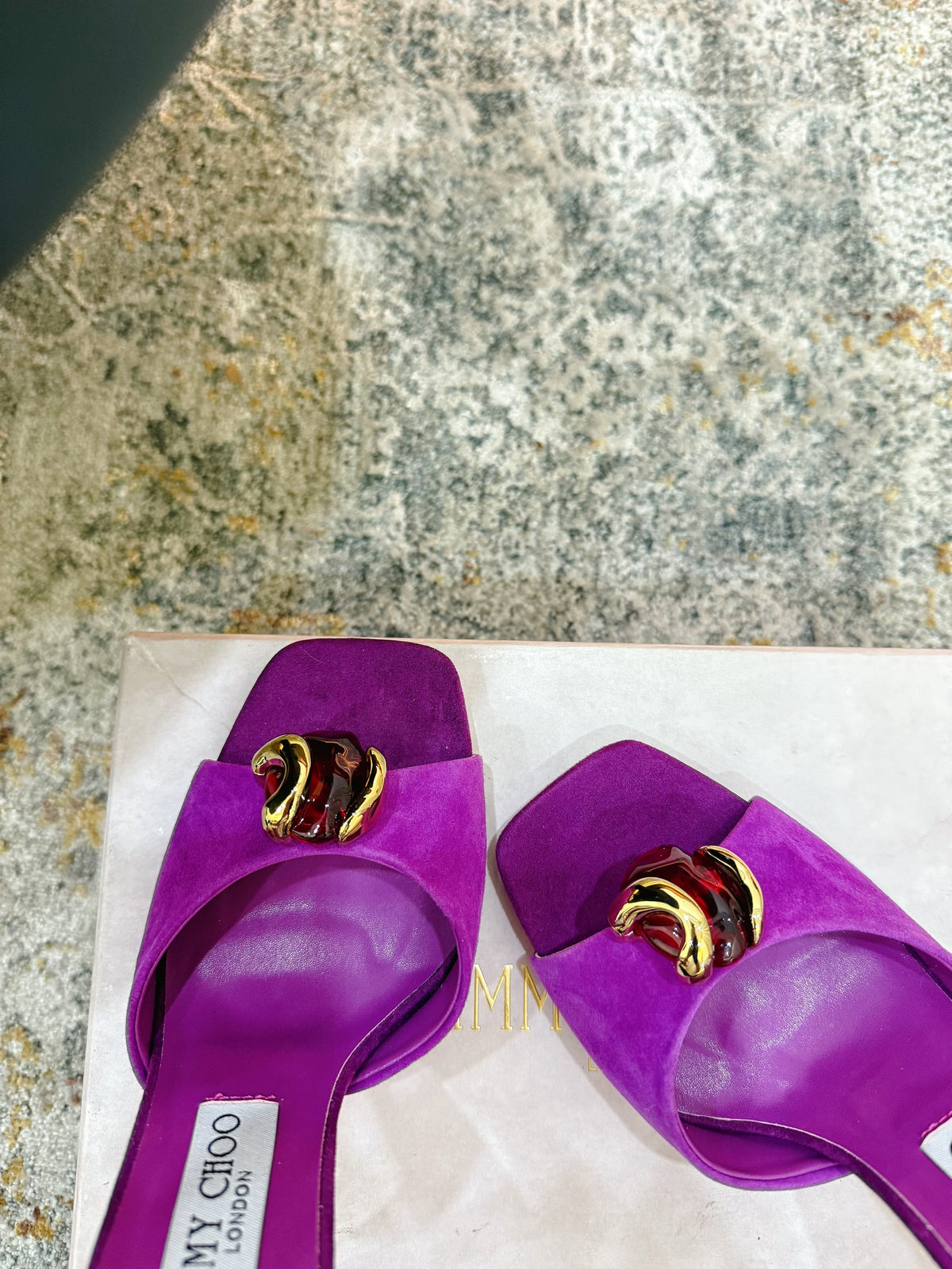 JC 26s Emani 100 Sandals 10cm Violet Orchid Suede