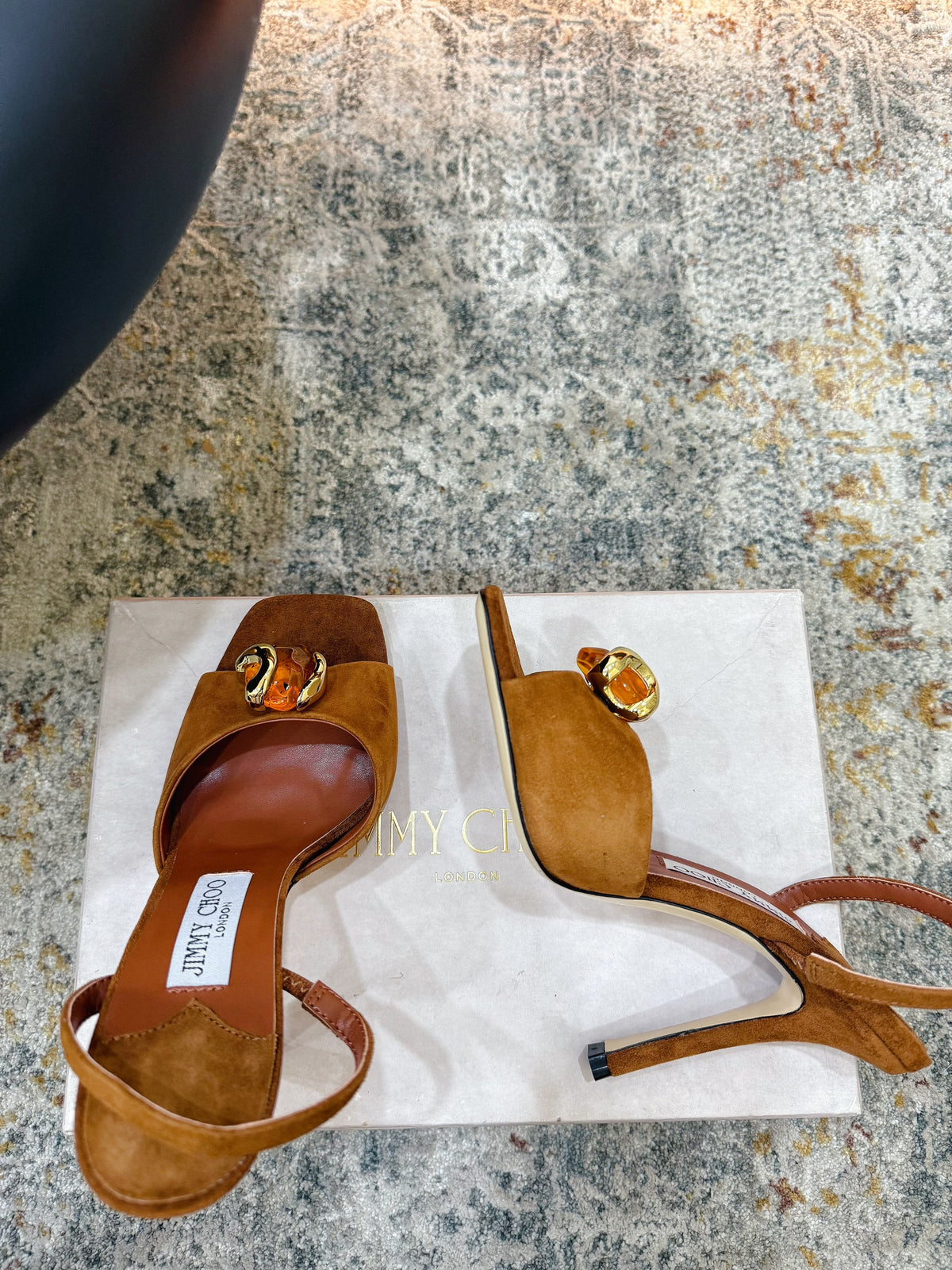 JC 26s Emani 100 Sandals 10cm Tan Suede 996790