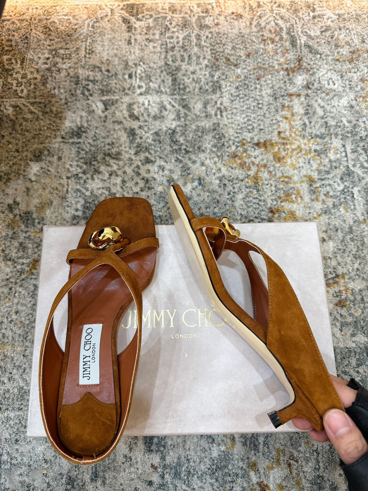 JC 26s Emani Mule 45 Sandals 4cm Tan Suede 996743