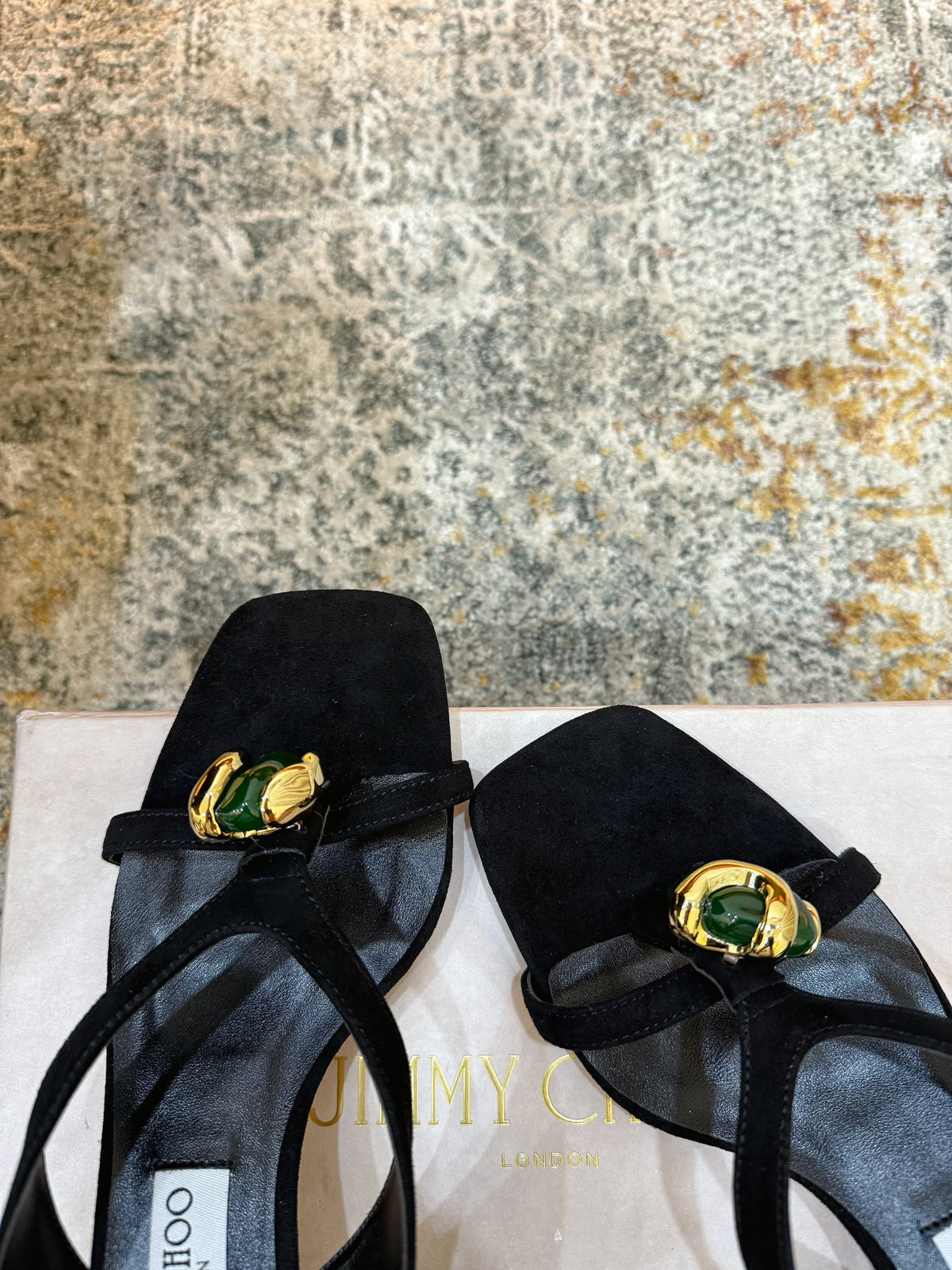 JC 26s Emani Mule 45 Sandals 4cm Black Suede