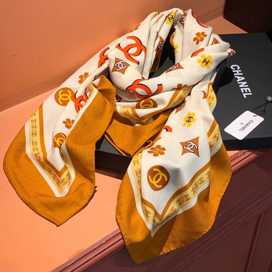 Chanel 26s Scarf 140 In Cashmere Silk 306121