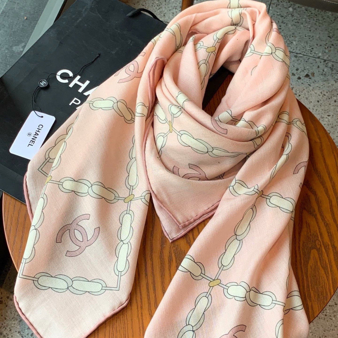 Chanel 26s Scarf 135 In Cashmere And Silk 306125