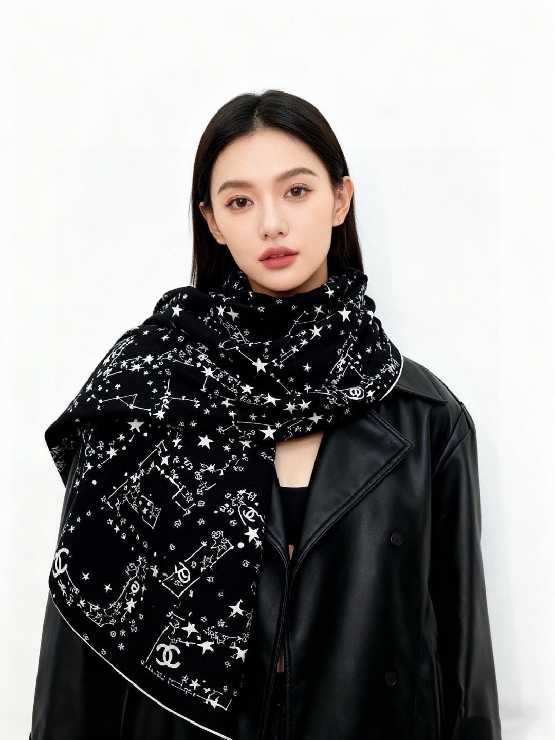 Chanel 26s Scarf 140 In Cashmere Silk 309310