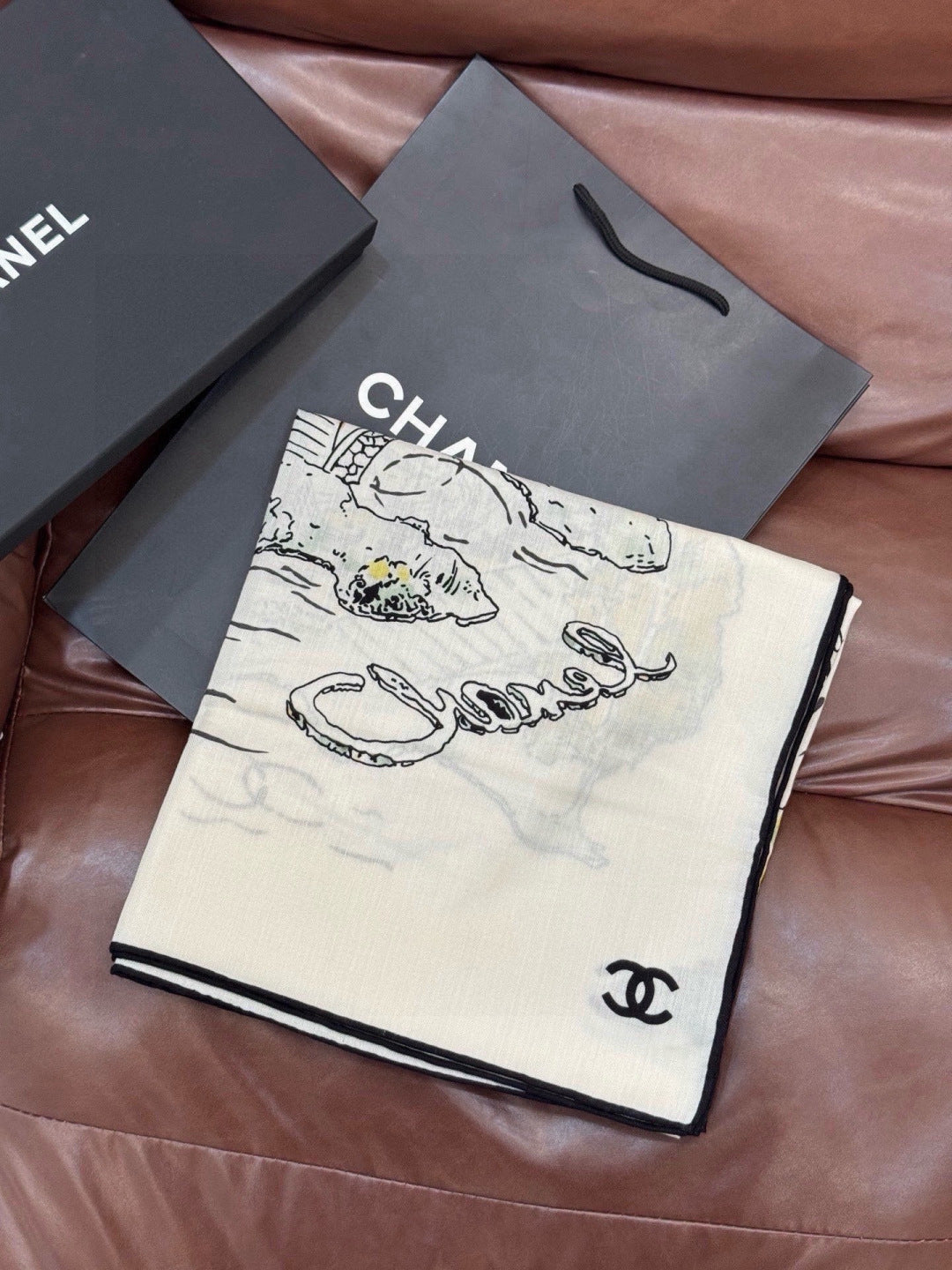 Chanel 26s Scarf 140 In Cashmere Silk 309324