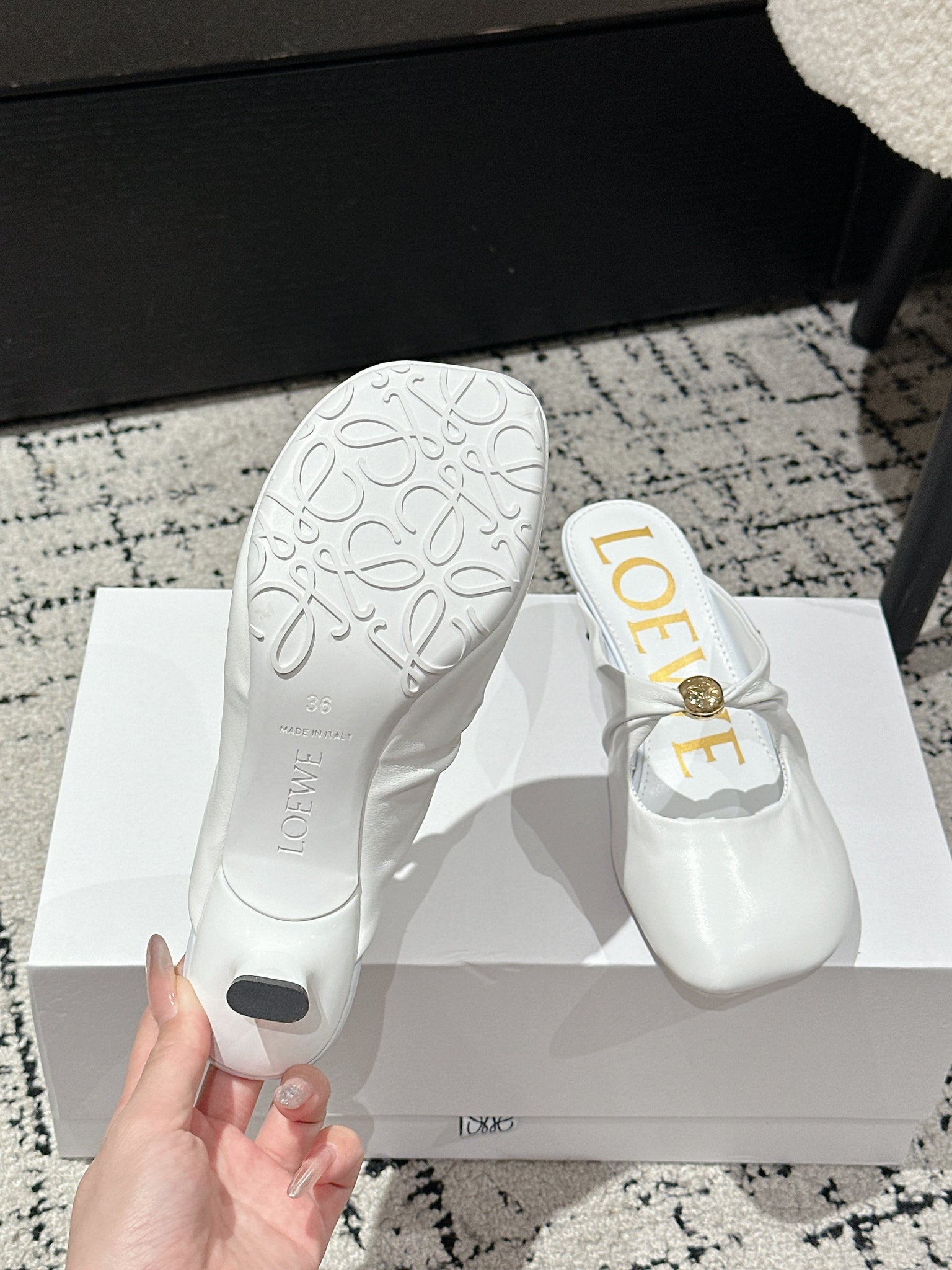 Chloé 26S High-Heeled Mules in White Calfskin
